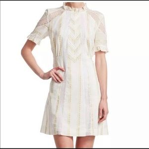 Sandro Mary Lace Inset Mini Dress Size 36 (2-4)